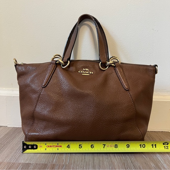Coach Kelsey Small Satchel Bag Brown Pebbled Leather Gold Hardware G1892-F28993 - Picture 6 of 13